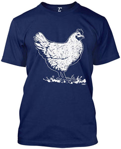 Chicken-Fowl Farm Animal Men's Navy T-Shirts