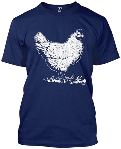 Chicken-Fowl Farm Animal Men's Navy T-Shirts