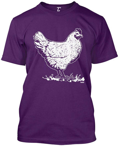 Chicken-Fowl Farm Animal Men's Purple T-Shirts