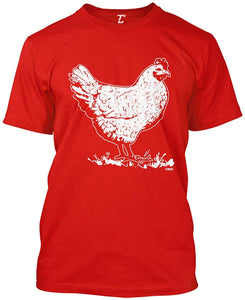 Chicken-Fowl Farm Animal Men's Red T-Shirts