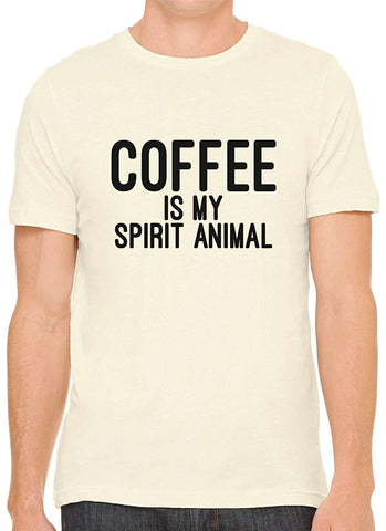 Coffee is My Spirit Animal Cotton Crewneck Men Nature T-Shirts