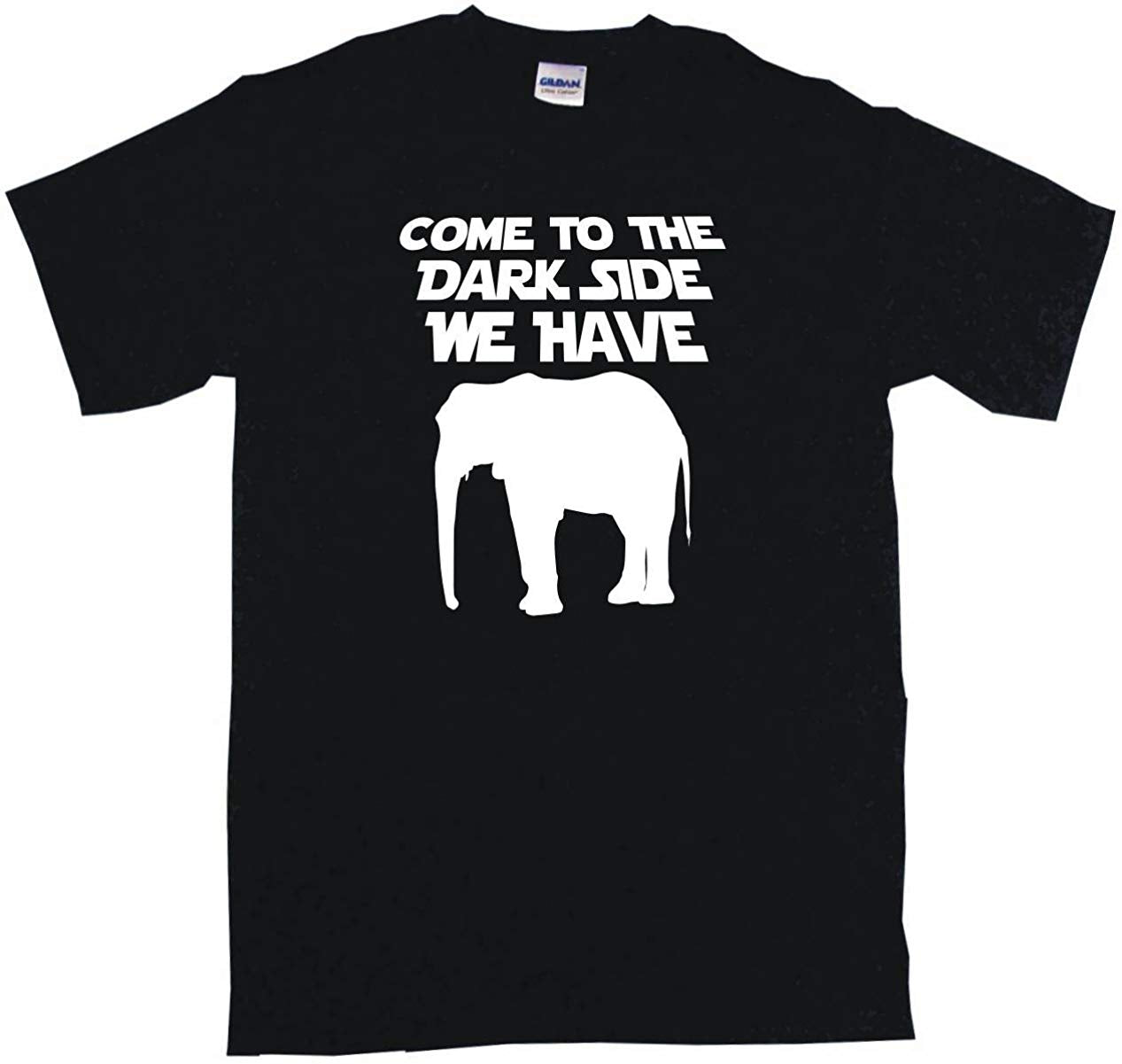 Come to The Dark Side We Have Elephant Logo Men's Black T-Shirts