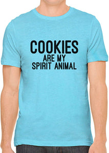 Cookies are My Spirit Animal Cotton Crewneck Unisex Blue T-Shirts