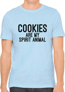 Cookies are My Spirit Animal Cotton Crewneck Unisex Blue T-Shirts