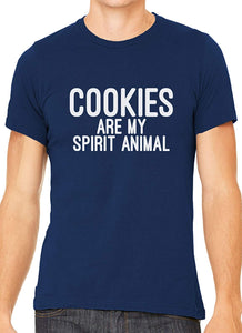 Cookies are My Spirit Animal Cotton Crewneck Unisex Blue T-Shirts