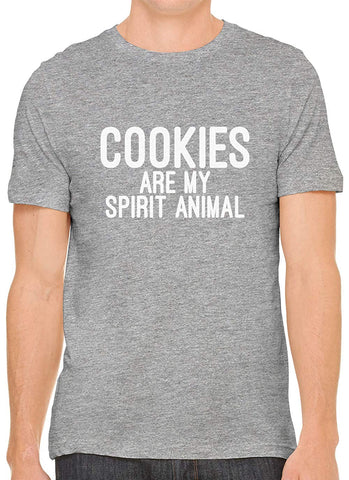 Cookies are My Spirit Animal Cotton Crewneck Unisex Gray T-Shirts