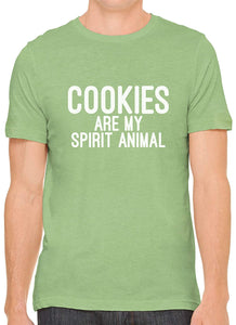 Cookies are My Spirit Animal Cotton Crewneck Unisex Green T-Shirts