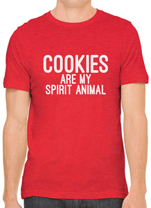 Cookies are My Spirit Animal Cotton Crewneck Unisex Red T-Shirts