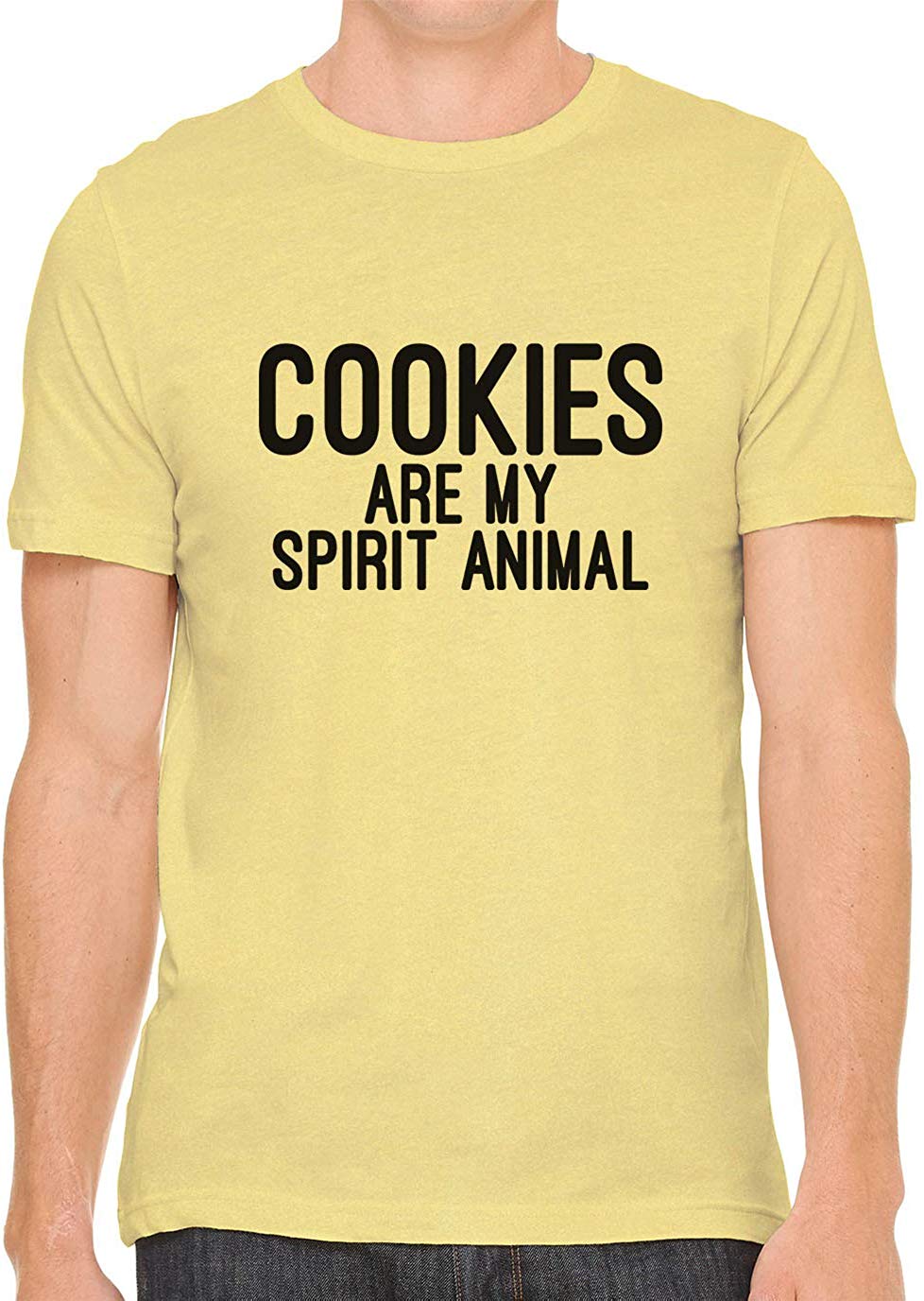 Cookies are My Spirit Animal Cotton Crewneck Unisex Yellow T-Shirts