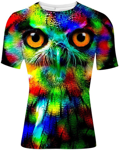 Cool Animals Face Men's Fashion Summer Short Sleeve Green T-Shirts