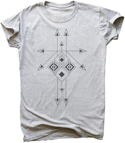 Cool Tribal Ornament with Arrows Men' arge Gray Gray T-Shirts