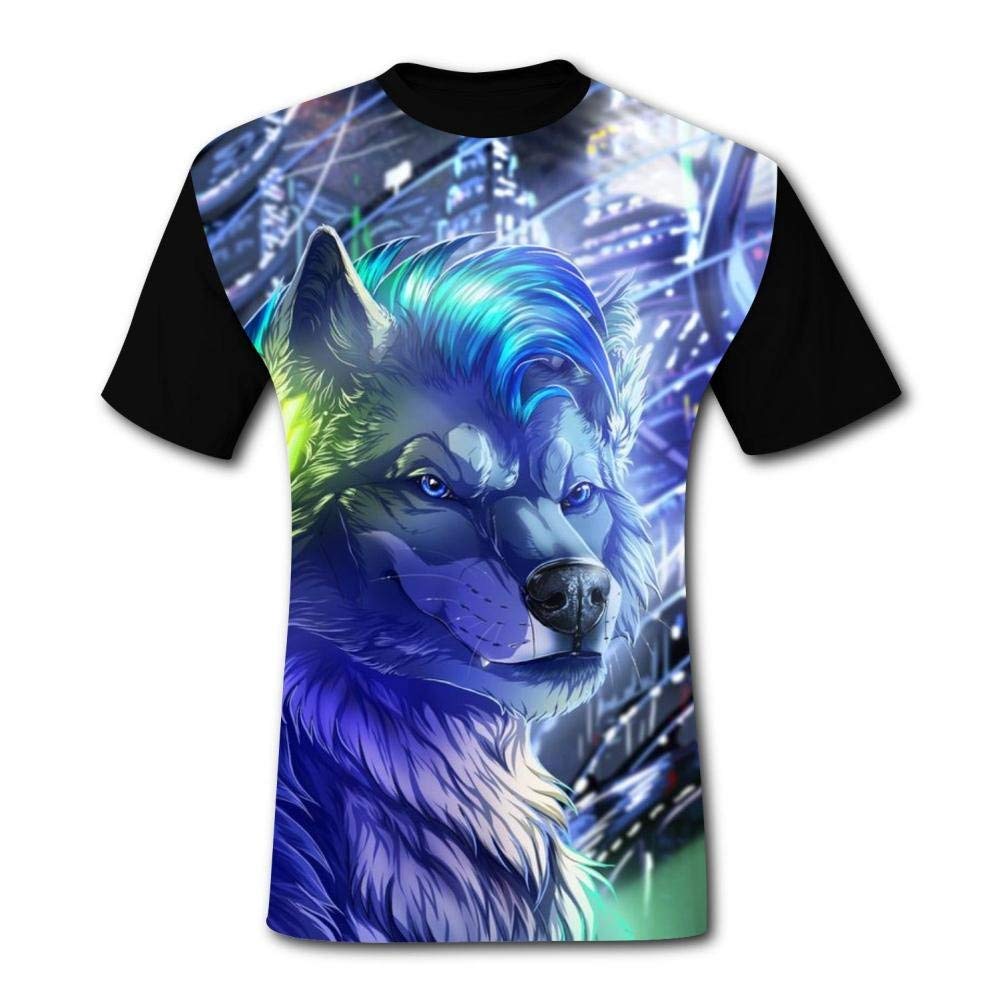 Cool Wolf New Men's 3D Printed O-Neck Short Sleeve Black T-Shirts