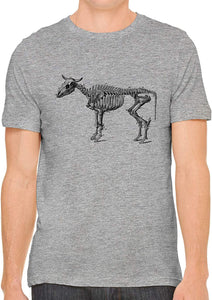 Cow Skeleton Anatomy Cotton Crewneck Unisex Gray T-Shirts