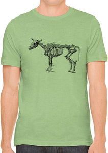 Cow Skeleton Anatomy Cotton Crewneck Unisex Green T-Shirts