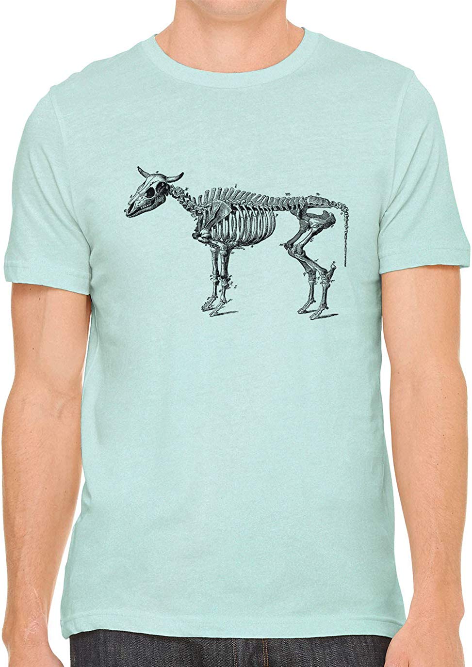 Cow Skeleton Anatomy Cotton Crewneck Unisex Green T-Shirts