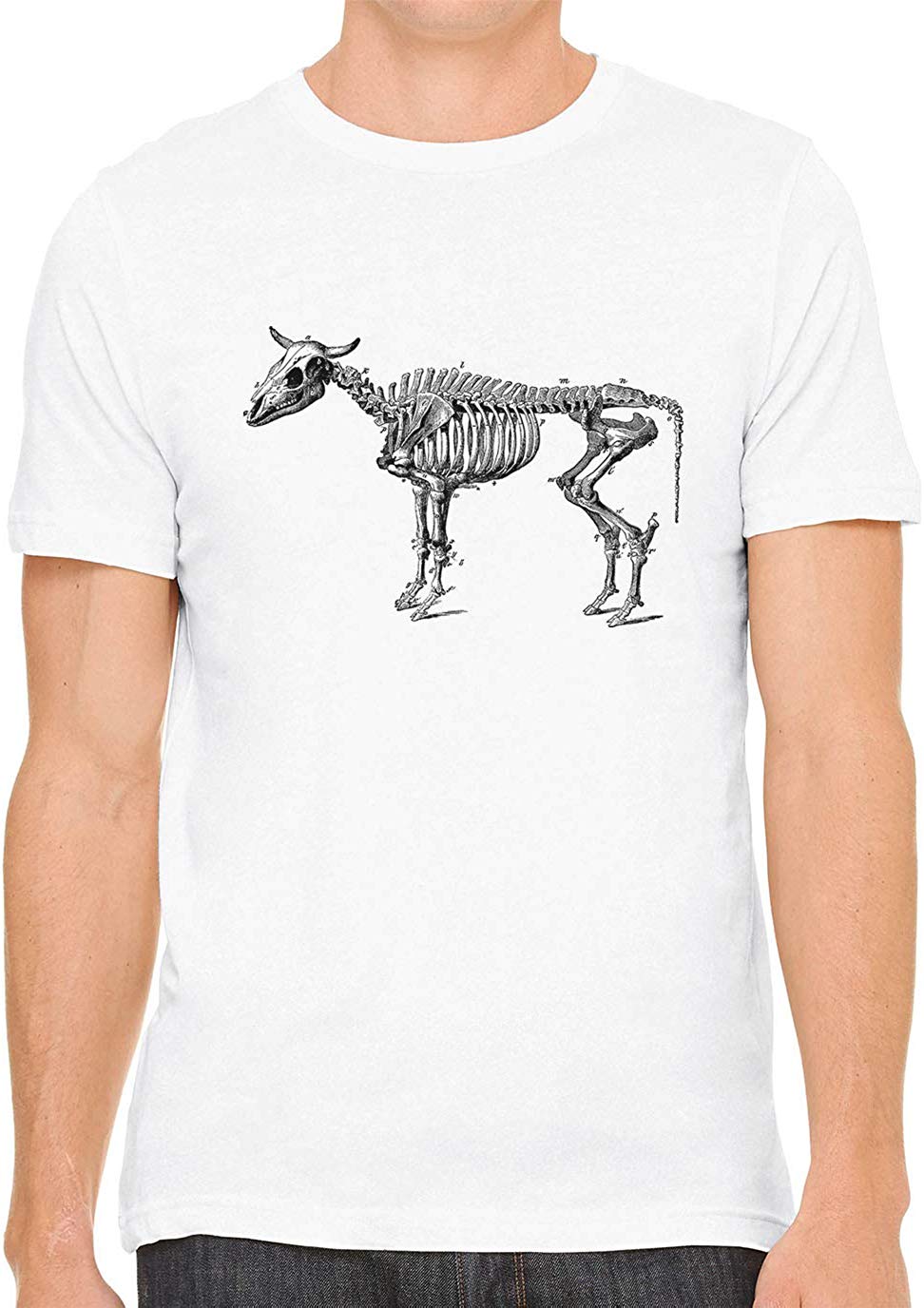 Cow Skeleton Anatomy Cotton Crewneck Unisex White T-Shirts