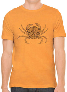 Crab Diagram Cotton Crewneck Men Orange T-Shirts