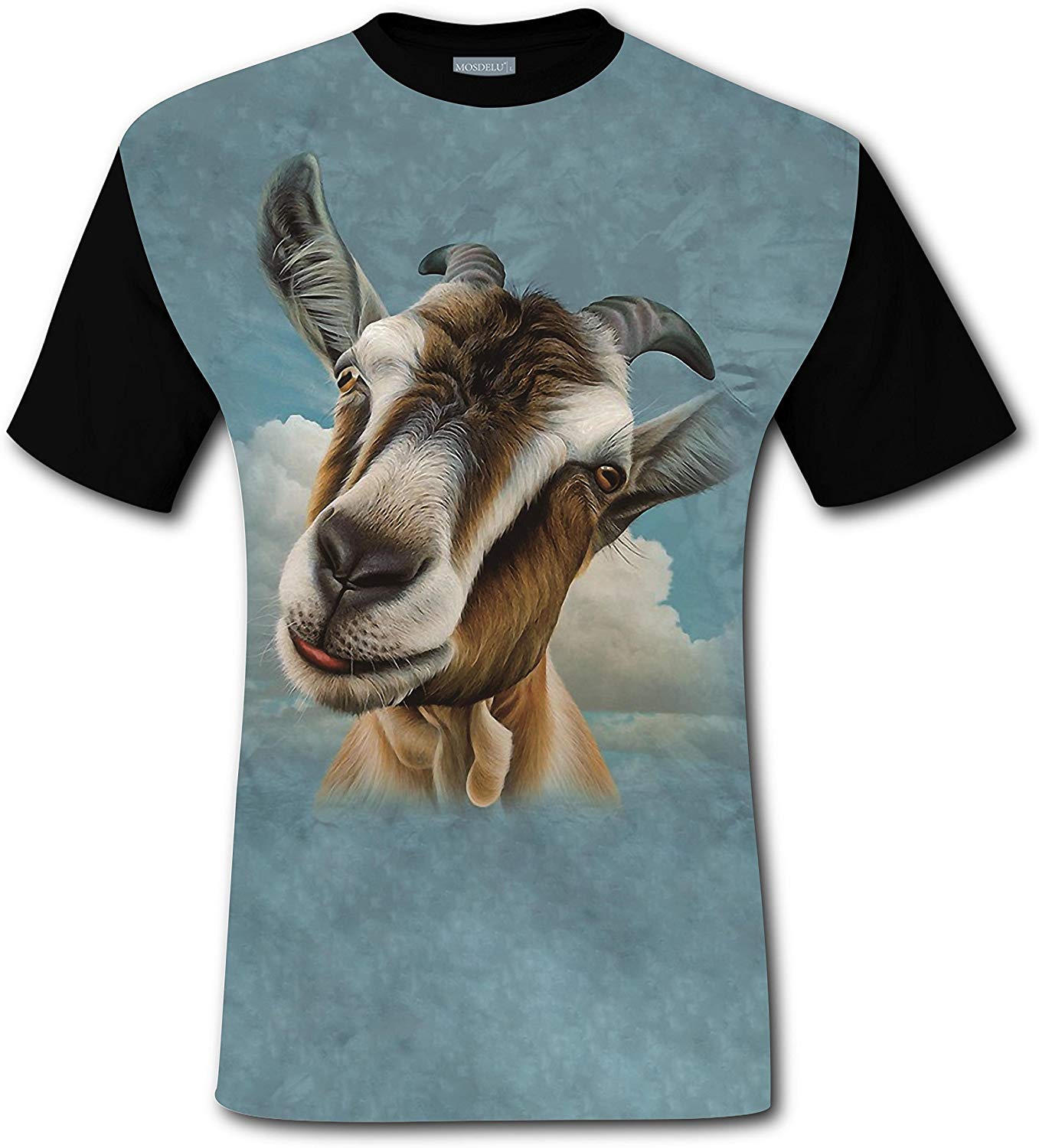 Crew Neck New Sports 3D Customized With Goat Head For Men Black T-Shirts