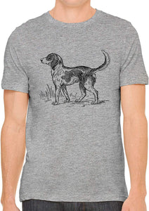 Cute Farm Dog Cotton Crewneck Mens Gray T-Shirts