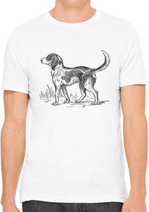 Cute Farm Dog Cotton Crewneck Mens White T-Shirts