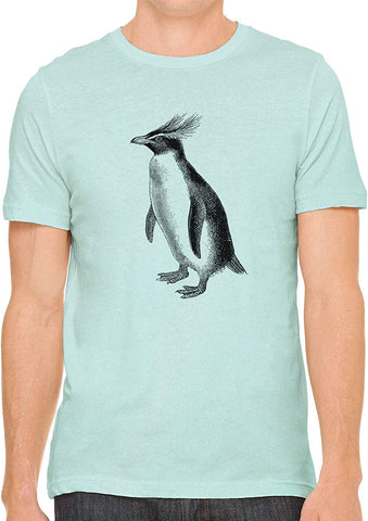 Cute Fluffy Penguin Cotton Crewneck Unisex Green T-Shirts