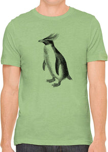 Cute Fluffy Penguin Cotton Crewneck Unisex Green T-Shirts