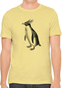 Cute Fluffy Penguin Cotton Crewneck Unisex Yellow T-Shirts