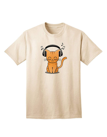 Cute Kitty with Headphones Adult Nature T-Shirts