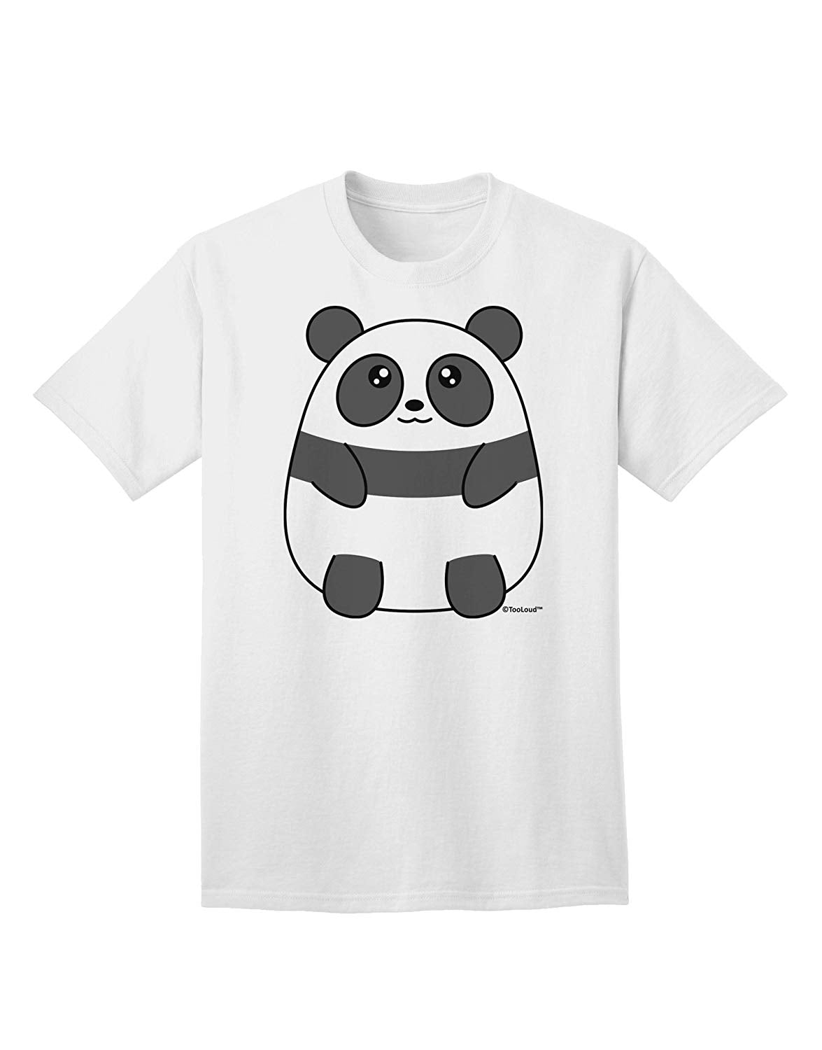 Cute Panda Bear Adult White T-Shirts