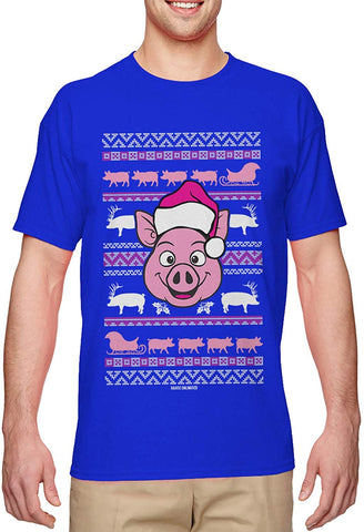 Cute Pig-Adorable Oink Ugly Christmas Men's Royal T-Shirts