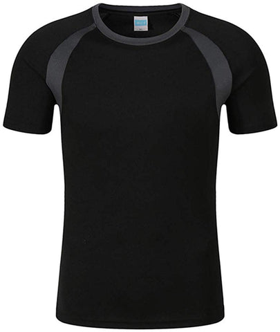 DIY Men's Short Sleeve-Athletic Breathable Sportswear Training Short-Sleeve Quick Dry Black T-Shirts