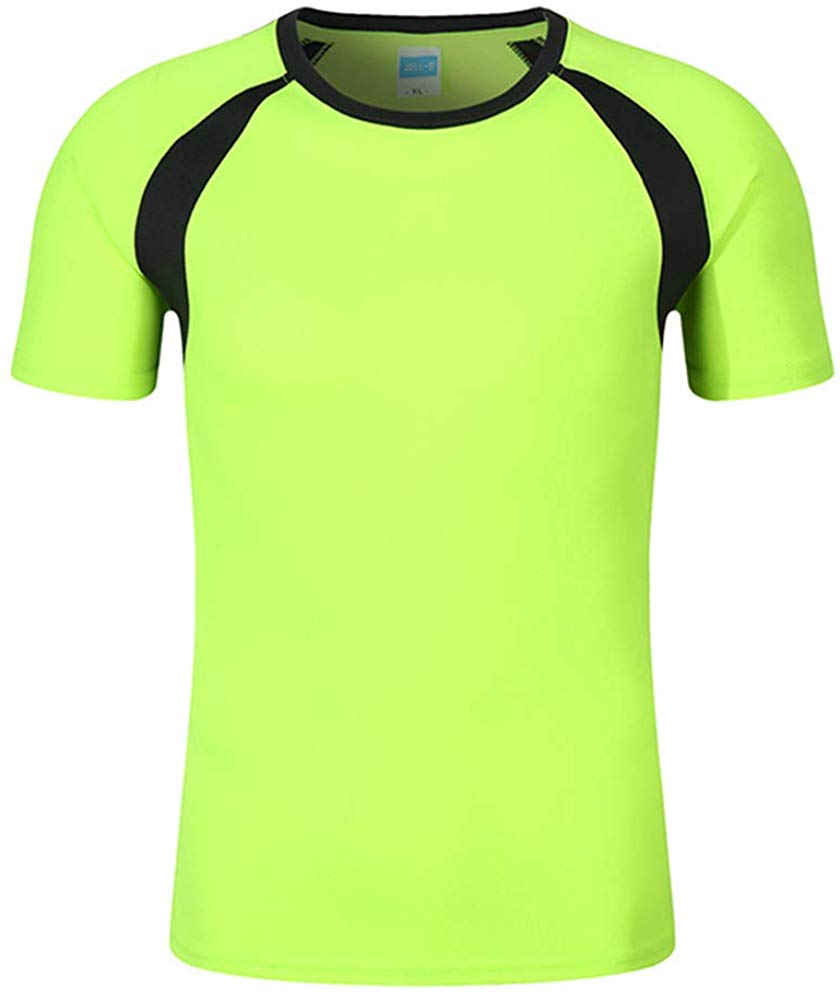 DIY Men's Short Sleeve-Athletic Breathable Sportswear Training Short-Sleeve Quick Dry Green T-Shirts