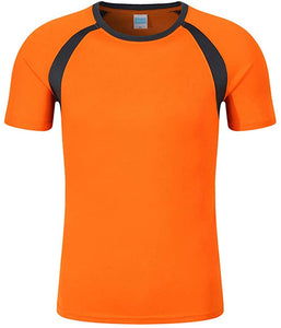 DIY Men's Short Sleeve-Athletic Breathable Sportswear Training Short-Sleeve Quick Dry Orange T-Shirts