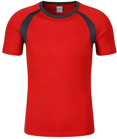 DIY Men's Short Sleeve-Athletic Breathable Sportswear Training Short-Sleeve Quick Dry Red T-Shirts