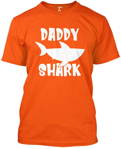 Daddy Shark-Baby Dad Father's Day Men's Orange T-Shirts