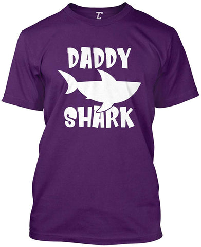 Daddy Shark-Baby Dad Father's Day Men's Purple T-Shirts