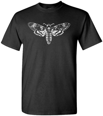 Death's Head Moth-Mens Cotton Black T-Shirts