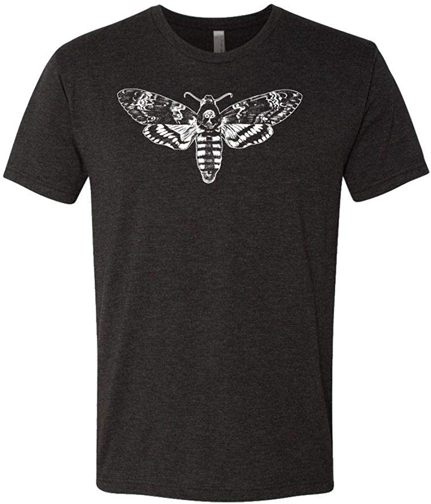 Death's Head Moth-Mens Cotton Black T-Shirts