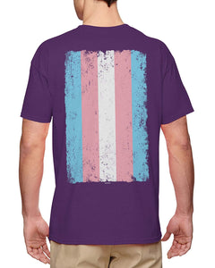 Distressed Transgender Flag-LGBT Support Men's Purple T-Shirts