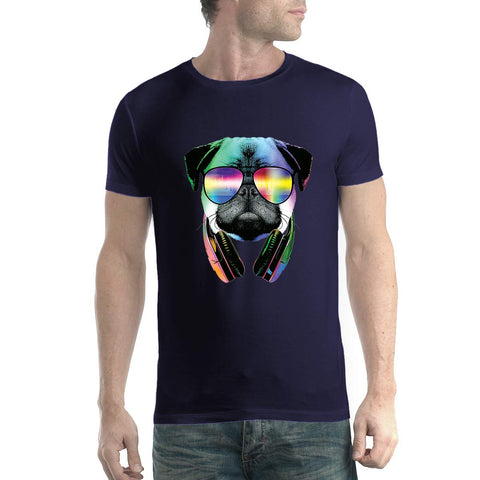 Dj Pug Headphones Animal Funny Men New Blue T-Shirts