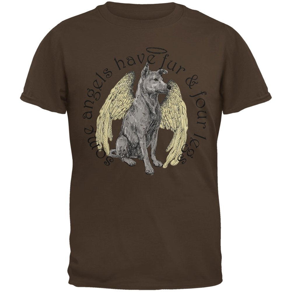 Dog Angel Brown Adult Brown T-Shirts