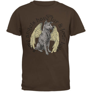 Dog Angel Brown Adult Brown T-Shirts