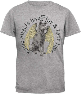 Dog Angel Heather Grey Adult Grey T-Shirts