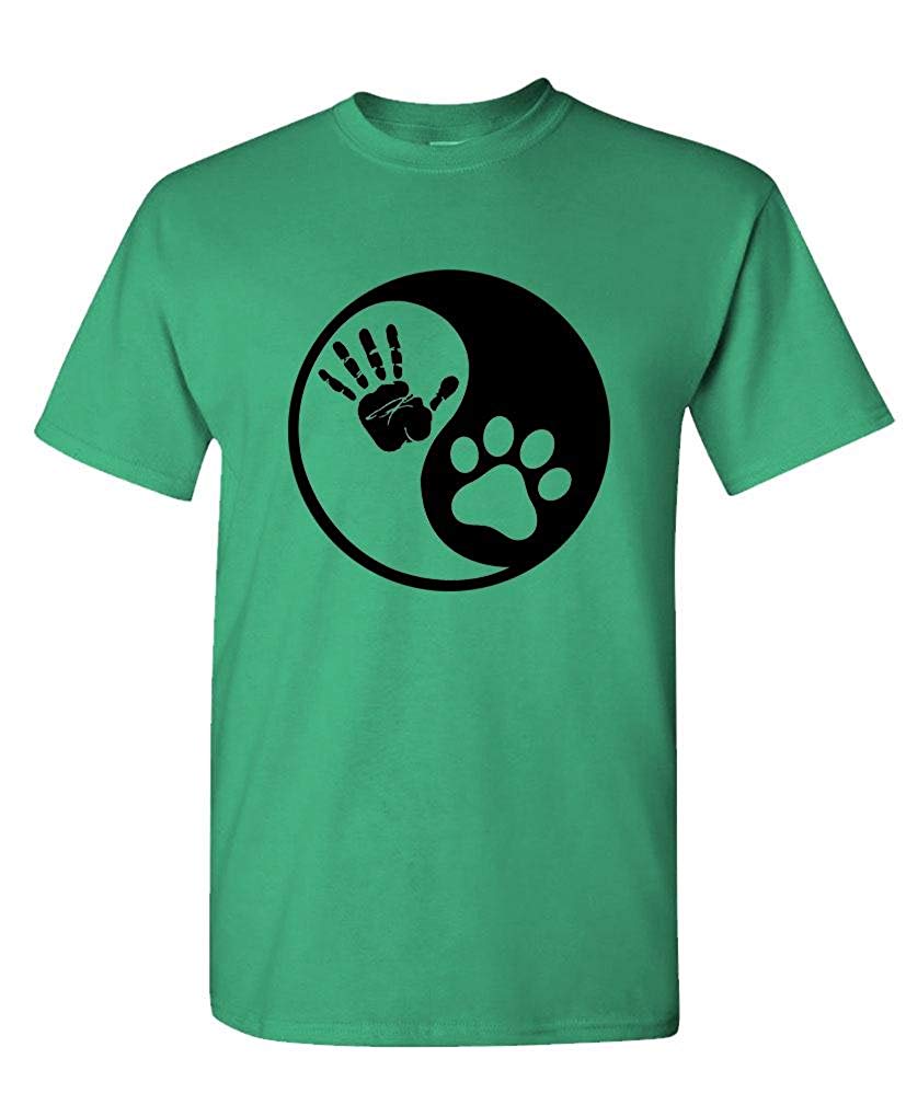 Dog YIN YANG-pet Rescue Dog Puppy Animal-Mens Cotton Green T-Shirts