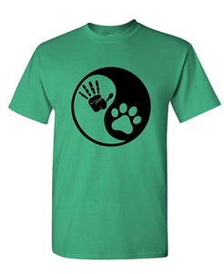 Dog YIN YANG-pet Rescue Dog Puppy Animal-Mens Cotton Green T-Shirts