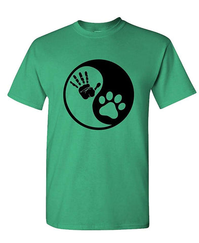 Dog YIN YANG-pet Rescue Dog Puppy Animal-Mens Cotton Green T-Shirts