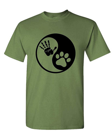 Dog YIN YANG-pet Rescue Dog Puppy Animal-Mens Cotton Military T-Shirts