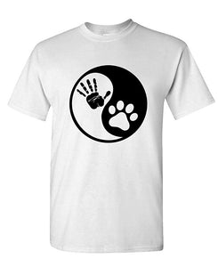 Dog YIN YANG-pet Rescue Dog Puppy Animal-Mens Cotton White T-Shirts