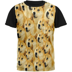 Doge Meme Adult Back Black T-Shirts