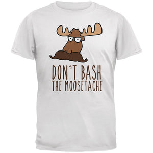 Don't Bash the Moostache Adult White T-Shirts